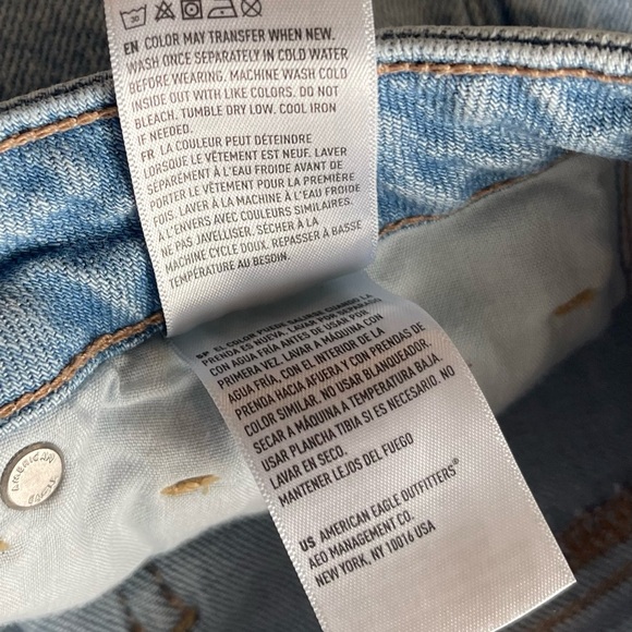 American Eagle High Rise Light Wash Straight Leg Denim Jeans Women’s 10 Short - Picture 5 of 11